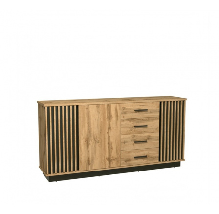 Systém "LAMELO" LA21 (komoda 3D4S) - Farba: čierna Systém "LAMELO" LA21 (komoda 3D4S) - Farba: čierna
