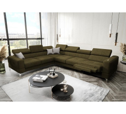 Rohová sedacia súprava TOSCANIA MAX, relax 320×250 - ľavá, olivová