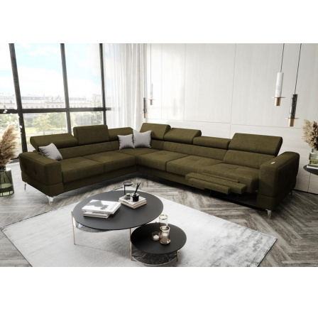 Rohová sedacia súprava TOSCANIA MAX, relax 320×250 - ľavá, olivová