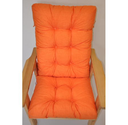Vankúš pre záhradné kreslo vysoký - látka oranžové odlesky