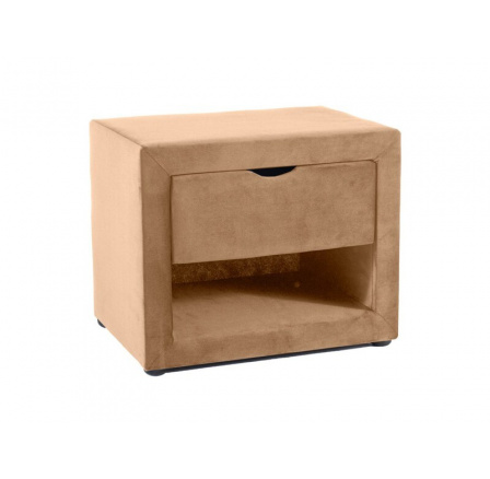 NOČNÝ STOLÍK ET-001 ZAMATOVÝ BÉŽOVÝ BLUVEL 28