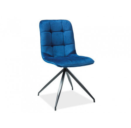 Jedálenská stolička TEXO Velvet, modrá Bluvel 86