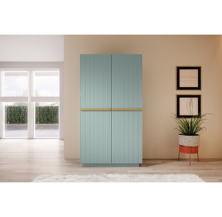 Skriňa Nicole 100 cm - šalwia MDF / zlaté úchyty Skriňa Nicole 100 cm - šalwia MDF / zlaté úchyty