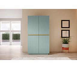Skriňa Nicole 100 cm s kontajnerom - szalwia MDF / zlote uchwyty