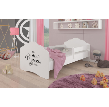 CASIMO PRINCESS BLACK 160x80 Biela posteľ s matracom a roštom