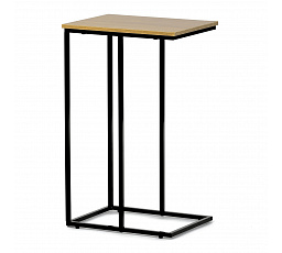 Odkladací stôl, MDF doska, dekor divoký dub, čierny kov