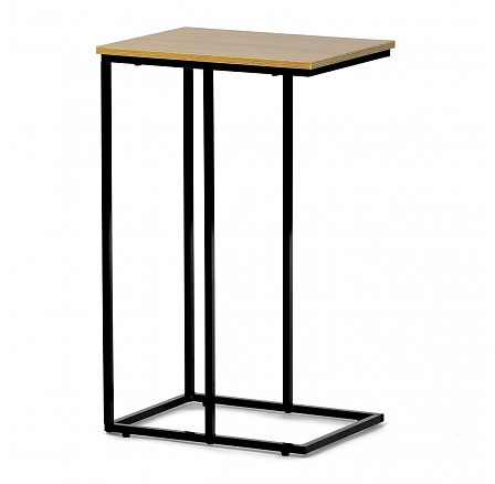 Odkladací stôl, MDF doska, dekor divoký dub, čierny kov