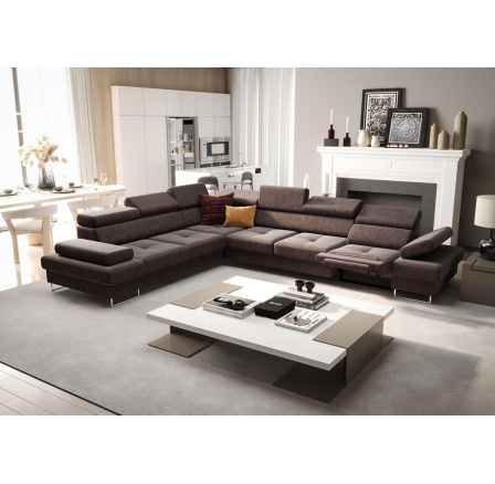 Rohová sedacia súprava s funkciou spania a relaxácie GALAXY MAX 350x280 cm - voliteľný odtieň - ľavá Rohová sedacia súprava s funkciou spania a relaxácie GALAXY MAX 350x280 cm - voliteľný odtieň - ľavá