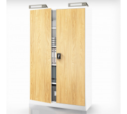 Kancelárska kovová skriňa Biela/Zlatý dub: Eco Design JANA II