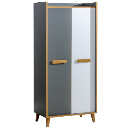 Šatníková skriňa WERSO - W1, Biela Brilliant+Antracit+Rivera Šatníková skriňa WERSO - W1, Biela Brilliant+Antracit+Rivera