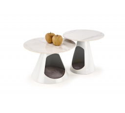 Konferenčný stolík OSARIO, biely mramor / biela