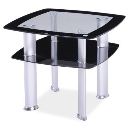 Konferenčný stolík DARIA D - tvrdené sklo/hliník (S) (K150-Z)