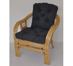 Ratanové kreslo Rio De Janeiro medové - poťah tmavošedý melír