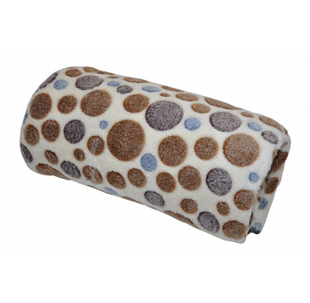 Deka z mikroplyšu 150x200 cm - bodky hnedá