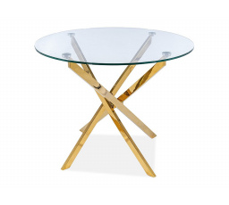 Jedálenský stôl AGIS, transparentný/zlatý