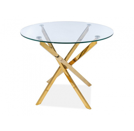 Jedálenský stôl AGIS, transparentný/zlatý