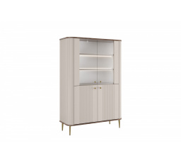 VESPER VITRÍNA 103 4D - kašmír mdf / orech / zlaté nohy