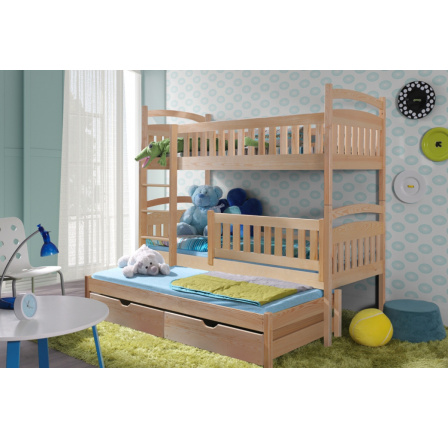 Amely 3-miestna poschodová posteľ 90 x 190 Certifikát
