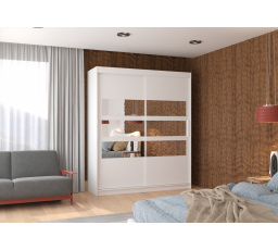 Posuvná skriňa so zrkadlom TOLEDO 180 Biela+Biela