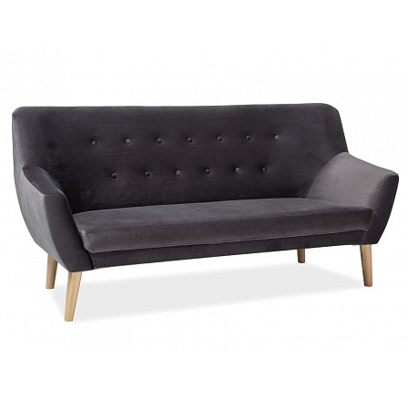 Pohovka NORDIC 3 Velvet, sivá Bluvel 14/buk