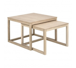 Sada 2 stolíkov Cornus bielený dub