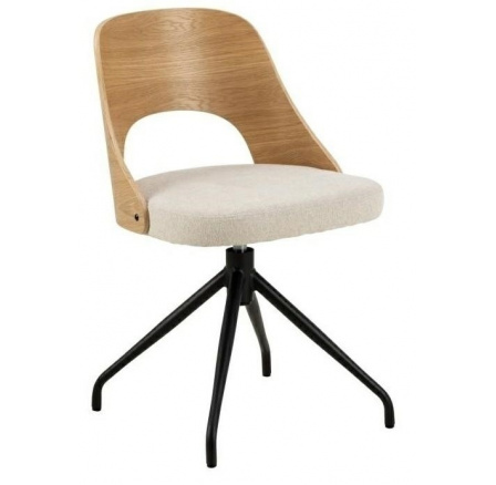 Stolička Lucy dub/ béžová otočná