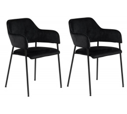 Sada 2 zamatových kresiel Lima s opierkami čierne