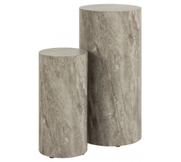 Sada 2 vysokých stolíkov Dice mramor sivý