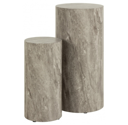 Sada 2 vysokých stolíkov Dice mramor sivý