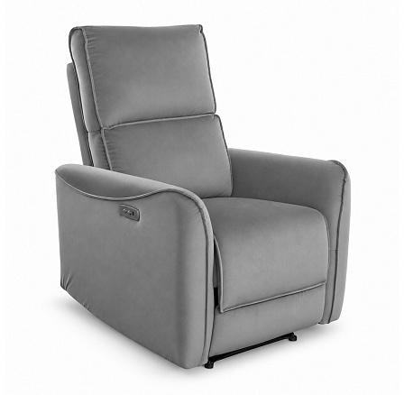 PREDPREDAJ -15% do 09.10 ! Elektricky polohovateľné relaxačné kreslo velvet šedé FR9-FXJG