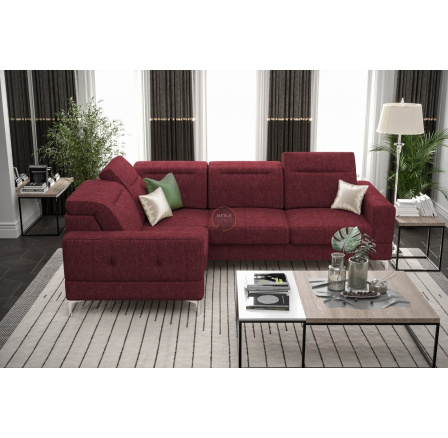 Rohová sedacia súprava MALIBU 250X180 cm - bordó, ľavá