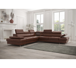 Rohová sedacia súprava GALAXY MAX s funkciou spania 280X280 prírodná koža - Pravá strana, prírodná koža - voliteľná farba