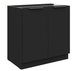 Dolná skrinka SIENA - 80 D 2F BB, Čierna mat/Čierna mat