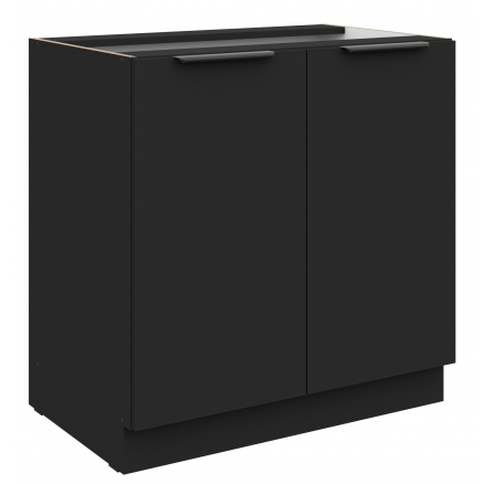 Dolná skrinka SIENA - 80 D 2F BB, Čierna mat/Čierna mat