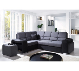 Rohová sedacia súprava Wiki L tm.sivá/čierna
