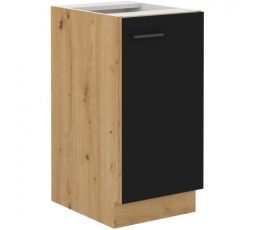 Kuchynská dolná skrinka MOLLY 40 D 1F BB, čierna/dub artisan