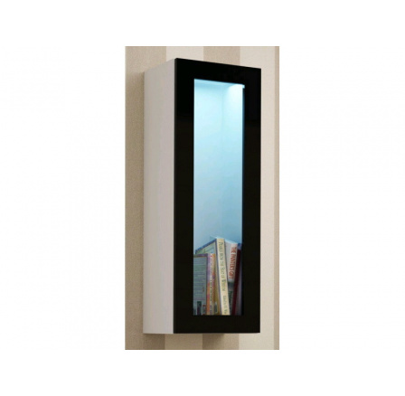 Vitrína VIGO 90 sklo - bielo-čierne