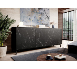 Komoda MARMO KOM200/3D, čierna