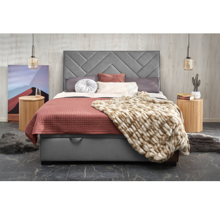 Posteľ s úložným priestorom CONTINENTAL 1, Sivý Velvet Posteľ s úložným priestorom CONTINENTAL 1, Sivý Velvet