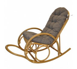 Ratanové hojdacie kreslo Jenaira medové polster sivý melír