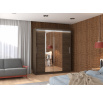 Posuvná skriňa so zrkadlom a LED osvetlením DALLAS 180 Choco+Choco