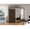 Posuvná skriňa so zrkadlom a LED osvetlením VIKI 180 Choco+Choco