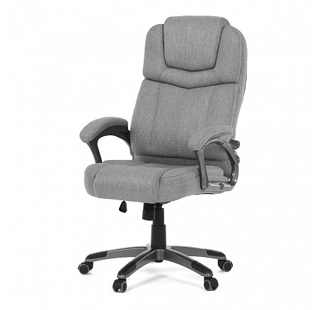 Kreslo kancelárske, sivá látka, sivý plastový kríž, kolieska na tvrdé povrchy