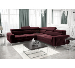 Rohová sedacia súprava ORION I s funkciou spania 255×255 cm - vínová, pravá