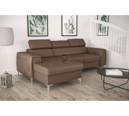 Rohová sedacia súprava ORION MINI s funkciou spania 255x165 cm prírodná koža - prírodná koža - voliteľná farba, ľavá