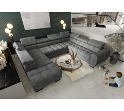 Rohová sedacia súprava ASPEN MAX I 265x350x225 cm - sivá, pravá