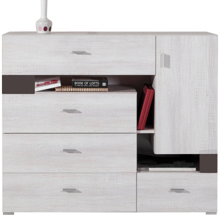 Komoda NEXT - NX10, biela borovica + zemina