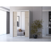 Šatní skriňa so zrkadlom NOEMI 01, Biela/Dub Sonoma