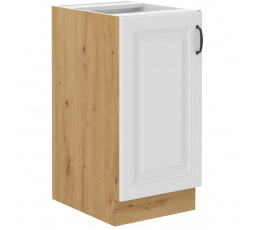 Kuchynská dolná skrinka STIPE 40 D 1F BB, Biela/Dub artisan