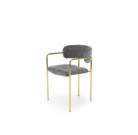 Jedálenská stolička K537, sivá/zlatá